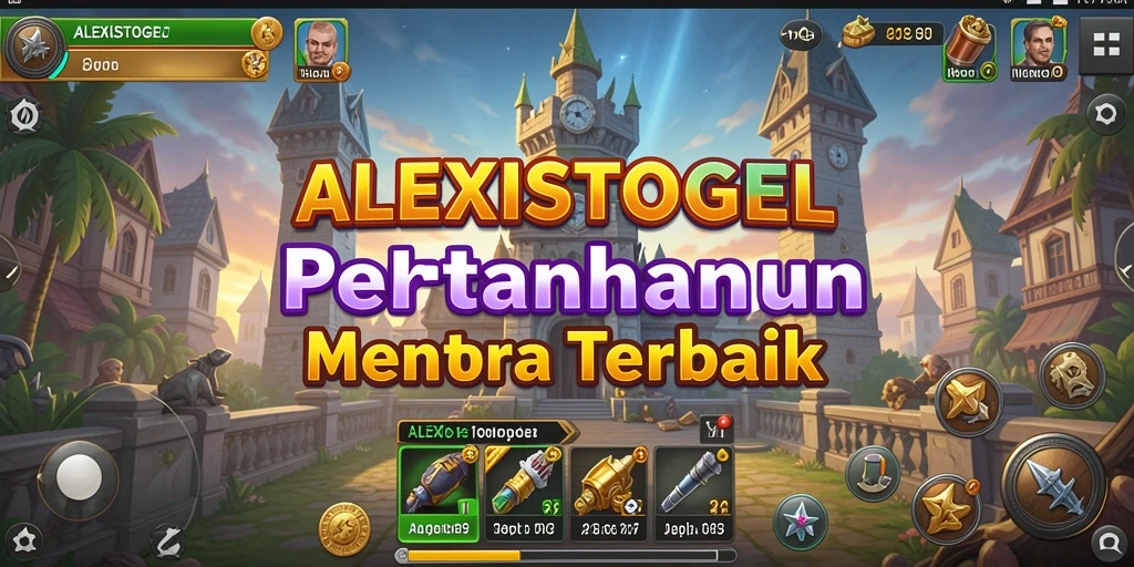 Tangkapan layar gameplay ALEXISTOGEL menampilkan pertahanan menara yang strategis.