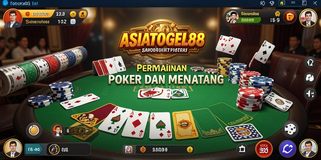 Tampilan antarmuka permainan poker ASIATOGEL88 yang menarik dan interaktif.