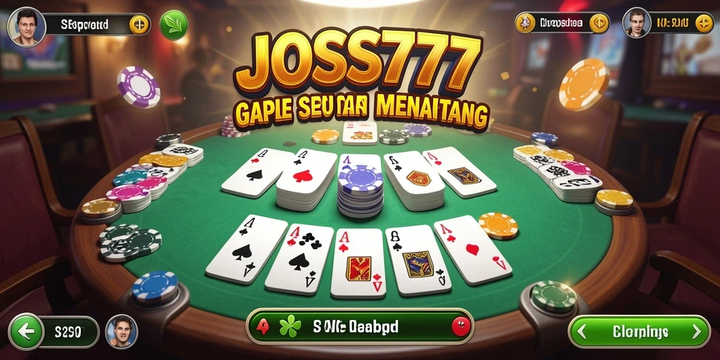 Tampilan gameplay Gaple yang seru dan interaktif di JOSS777.
