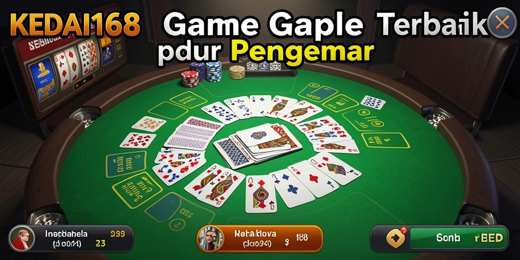 Screenshot KEDAI168 menampilkan gameplay seru Gaple.