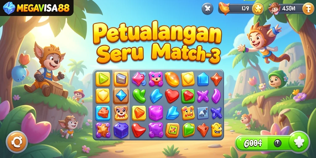 Tampilkan gameplay seru dalam MEGAVISA88 dengan kombinasi warna-warni.