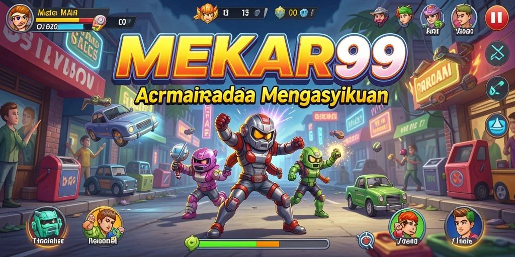 Tangkapan layar gameplay MEKAR99 dengan aksi seru dan grafis menawan.