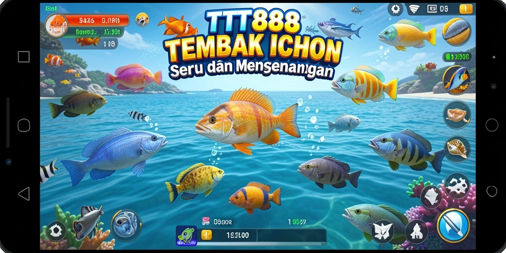 Tampilan seru gameplay TTT888 saat menembak ikan.