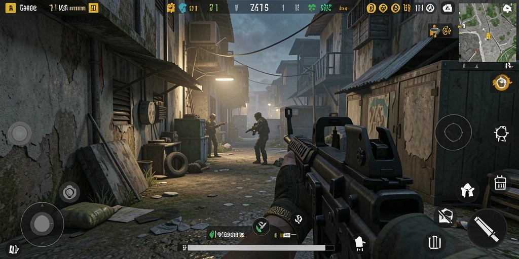 Tangkapan layar V21 menampilkan aksi gameplay TPS yang mendebarkan.